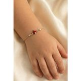 Söğütlü Silver 925 Ayar Gümüş Rose Kırmızı Mineli Uğur Böceği Figürlü Çocuk Bileklik [barcode]