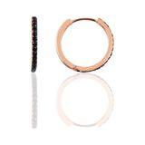 Söğütlü Silver Gümüş 17 mm Rose-Siyah Taşlı Tamtur Halka Küpe
