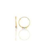 Söğütlü Silver Gümüş Altın Yaldızlı 18 mm Renkli Doricalı Halka Küpe