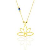 Söğütlü Silver Gümüş altın yaldızlı nazarlı dorica sonsuz yaşamın simgesi lotus kolye