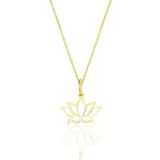 Söğütlü Silver Gümüş altın yaldızlı sonsuz yaşamın simgesi lotus çiçeği kolye [barcode]