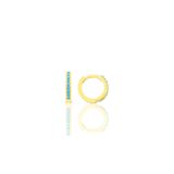 Söğütlü Silver Gümüş Altın Yaldızlı Turkuaz Taşlı 10 Mm Halka Küpe Tragus Piercing Helix Kıkırdak Küpesi