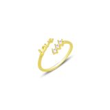 Söğütlü Silver Gümüş altın yaldızlı zirkon taşlı love yazılı ayarlamalı yüzük [barcode]
