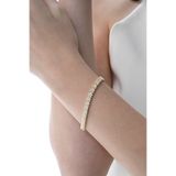 Söğütlü Silver Gümüş altın yaldızlı zirkon taşlı modern görünümlü v model uzay yolu bileklik SGTL12855GOLD