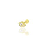 Söğütlü Silver Gümüş altın yaldızlı zirkon taşlı Tragus helix Piercing küpe [barcode]