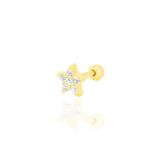 Söğütlü Silver Gümüş altın yaldızlı zirkon taşlı yıldız Tragus helix Piercing küpe [barcode]