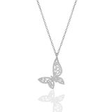 Söğütlü Silver Gümüş rodyumlu baget kesim zirkon taşlı kelebek kolye [barcode]