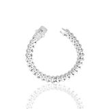 Söğütlü Silver Gümüş rodyumlu çift sıra baget kesim zirkon taşlı özel kilit milano gurmet zincir bileklik [barcode]