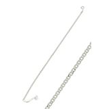 Söğütlü Silver Gümüş rodyumlu iç içe geçmeli zincir halhal [barcode]