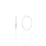 Söğütlü Silver Gümüş rodyumlu oval şarnel halka küpe [barcode]