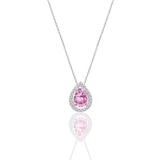 Söğütlü Silver Gümüş rodyumlu pembe taşlı damla modeli kolye [barcode]