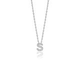 Söğütlü Silver Gümüş Rodyumlu Üç Boyutlu Minimal S Gümüş Harf Kolye