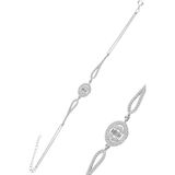 Söğütlü Silver Gümüş Rodyumlu Zirkon Baget Taşlı Oval Küpe