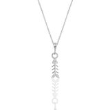 Söğütlü Silver Gümüş rodyumlu zirkon taşlı balık kılçığı modeli kolye [barcode]