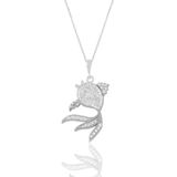 Söğütlü Silver Gümüş rodyumlu zirkon taşlı balık kolye
