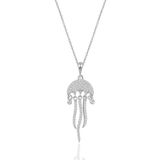 Söğütlü Silver Gümüş rodyumlu zirkon taşlı deniz anası figürlü kolye [barcode]