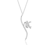 Söğütlü Silver Gümüş rodyumlu zirkon taşlı HİÇ yazılı kolye [barcode]