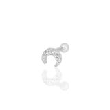 Söğütlü Silver Gümüş rodyumlu zirkon taşlı hilal modeli Tragus helix Piercing küpe [barcode]