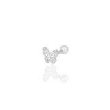 Söğütlü Silver Gümüş rodyumlu zirkon taşlı kelebek modeli Tragus helix Piercing küpe [barcode]