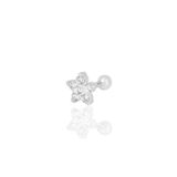 Söğütlü Silver Gümüş rodyumlu zirkon taşlı papatya modeli Tragus helix Piercing küpe [barcode]
