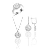 Söğütlü Silver Gümüş rodyumlu zirkon taşlı pırlanta montür tasarım üçlü set [barcode] 12