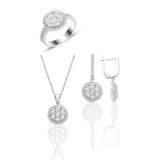 Söğütlü Silver Gümüş rodyumlu zirkon taşlı pırlanta montür tasarım üçlü set [barcode] 16