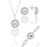Söğütlü Silver Gümüş rodyumlu zirkon taşlı pırlanta montürlü yuvarlak bileklikli üçlü set [barcode]