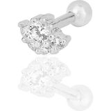 Söğütlü Silver Gümüş Rodyumlu Zirkon Taşlı Tragus Helix Piercing Küpe