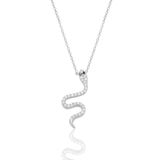 Söğütlü Silver Gümüş rodyumlu zirkon taşlı yılan kolye [barcode]