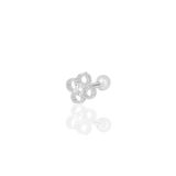 Söğütlü Silver Gümüş rodyumlu zirkon taşlı yonca modeli Tragus helix Piercing küpe [barcode]