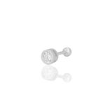 Söğütlü Silver Gümüş rodyumlu zirkon tek taş 5 mm Tragus helix Piercing küpe [barcode]