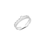 Söğütlü Silver Gümüş rodyumlu zirkon tek taşlı ayarlamalı yüzük [barcode]