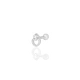 Söğütlü Silver Gümüş rodyumlu zirkon tek taşlı kalp modeli Tragus helix Piercing küpe [barcode]