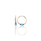 Söğütlü Silver Gümüş Rose 17 mm Turkuaz Taşlı Halka Küpe