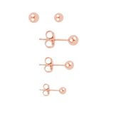 Söğütlü Silver Gümüş Rose 3 Boy Top Kombin Küpe