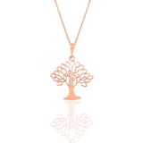 Söğütlü Silver Gümüş rose ağaç kolye