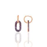 Söğütlü Silver Gümüş Rose Ametis Taşlı Handy Küpe