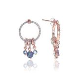 Söğütlü Silver Gümüş Rose Ametis Taşlı Sallantılı Ring Küpe
