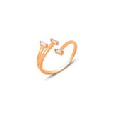 Söğütlü Silver Gümüş rose baget üç taşlı ayarlamalı yüzük [barcode]