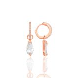 Söğütlü Silver Gümüş rose damla kesim zirkon taşlı halka küpe [barcode]