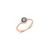 Söğütlü Silver Gümüş rose elmas montürlü yuvarlak yüzük. 9