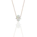 Söğütlü Silver Gümüş rose fatma ana eli beyaz opal taşlı kolye [barcode]