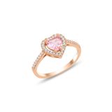 Söğütlü Silver Gümüş rose pembe taşlı pırlanta montürlü Kalp modeli yüzük [barcode] 9