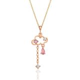 Söğütlü Silver Gümüş rose pembe zirkon taşlı bulut kolye [barcode]