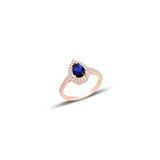 Söğütlü Silver Gümüş rose safir taşlı damla modeli yüzük 14