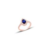 Söğütlü Silver Gümüş rose safir taşlı damla modeli yüzük 21