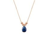 Söğütlü Silver Gümüş rose safir taşlı doricalı damla kolye