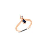 Söğütlü Silver Gümüş rose safir taşlı taç modeli ayarlamalı damla yüzük [barcode]