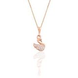 Söğütlü Silver Gümüş rose taşlı kuğu kolye