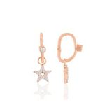 Söğütlü Silver Gümüş Rose Taşlı Lotus Göçmen Küpe